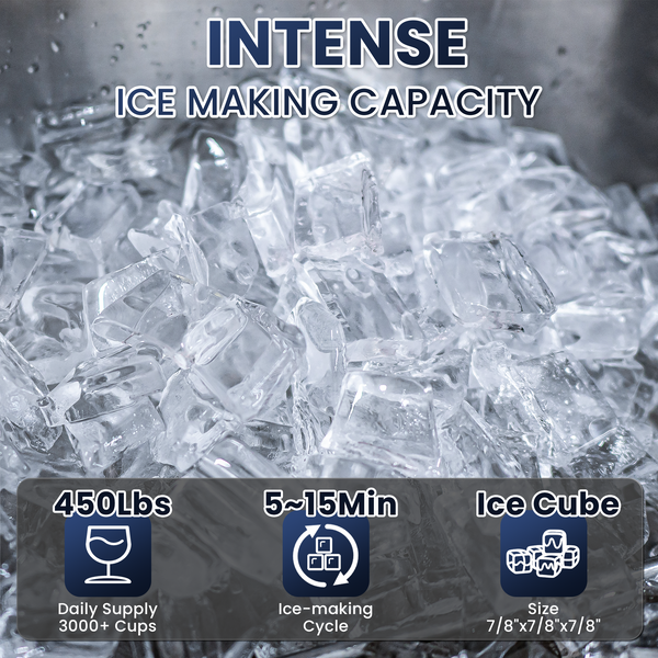 Coolski Commercial Ice Maker Machine 350LB/24H, 22'' Air Cooled Ice Machine Commercial Clear Cube/Efficient Cooling/Durable Construction, Ideal For Restaurants/Bars/Hotels, ETL Approved