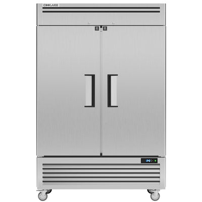 Coolake 54.4" W 49 Cu Ft 2 Solid Door Commercial Refrigerator with 8 Adjustable Shelves