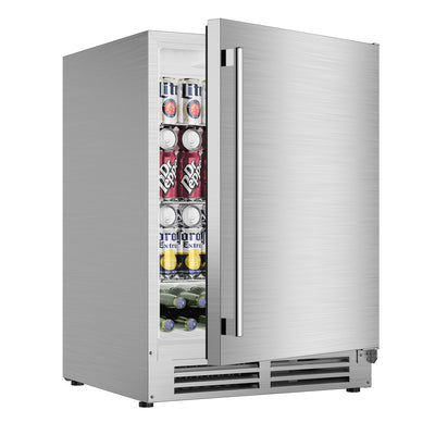 Coolake 24″ Outdoor Refrigerator for Patio, 5.3 Cu.ft/180 Cans Under Counter Beverage Cooler
