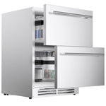 Coolake 160DDR 24″ Outdoor Drawer Refrigerator for Patio, 5.3 Cu.ft Under Counter Drawer Beverage Cooler