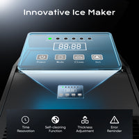 Coolake IM90SX 100lbs/24H Air Cooled Under Counter Ice Maker with 33lbs Ice Storage