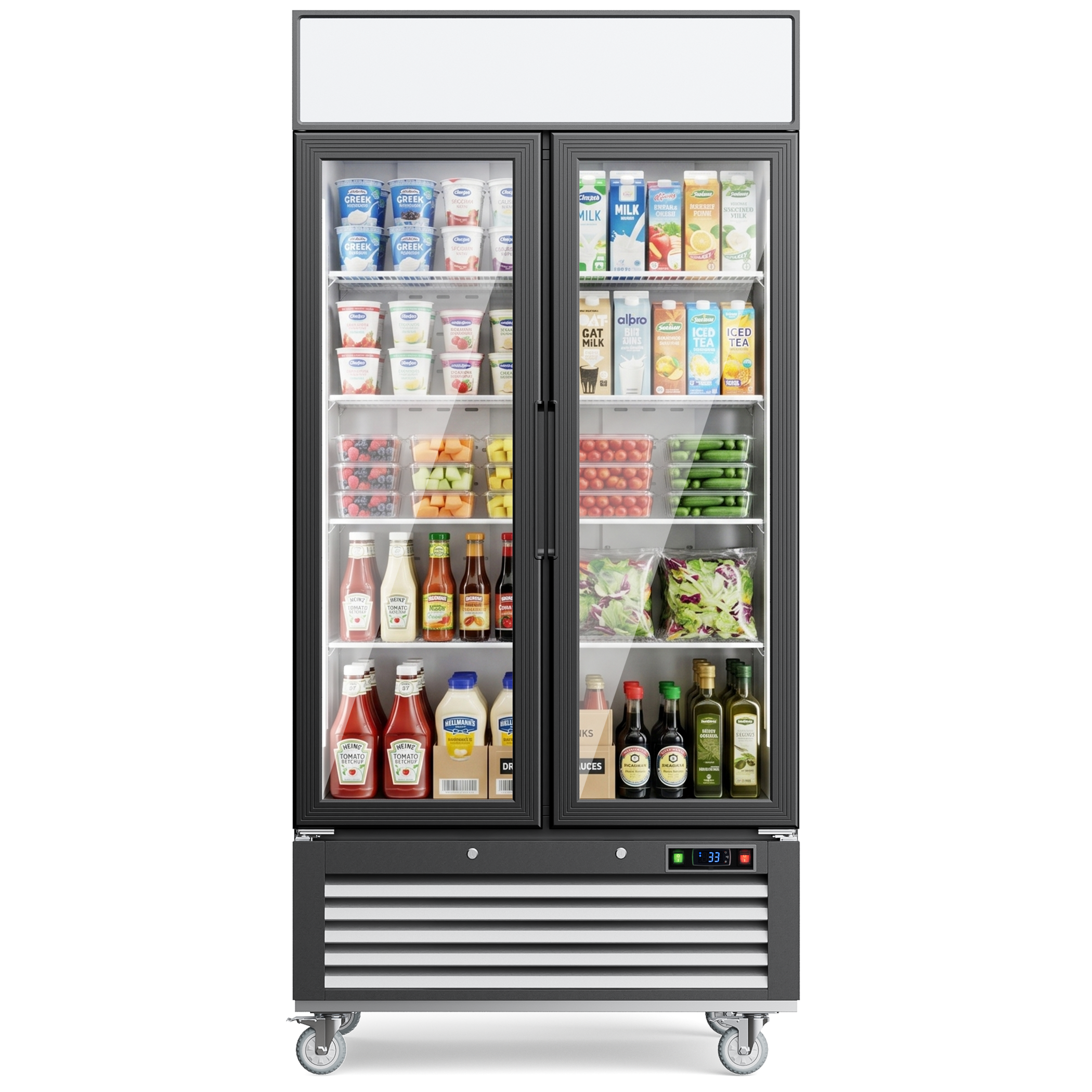 Coolake MPR-35GB 40" Two Swinging Glass Door Display Refrigerator - 36 Cu. Ft.