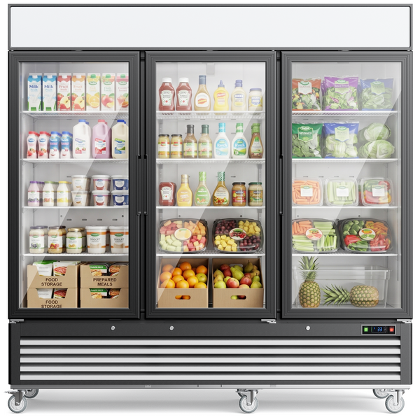 Coolake MPR-83GB 82" Two Swinging Glass Door Display Refrigerator - 72 Cu. Ft.