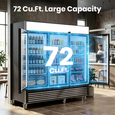 Coolake MPR-83GB 82" Two Swinging Glass Door Display Refrigerator - 72 Cu. Ft.