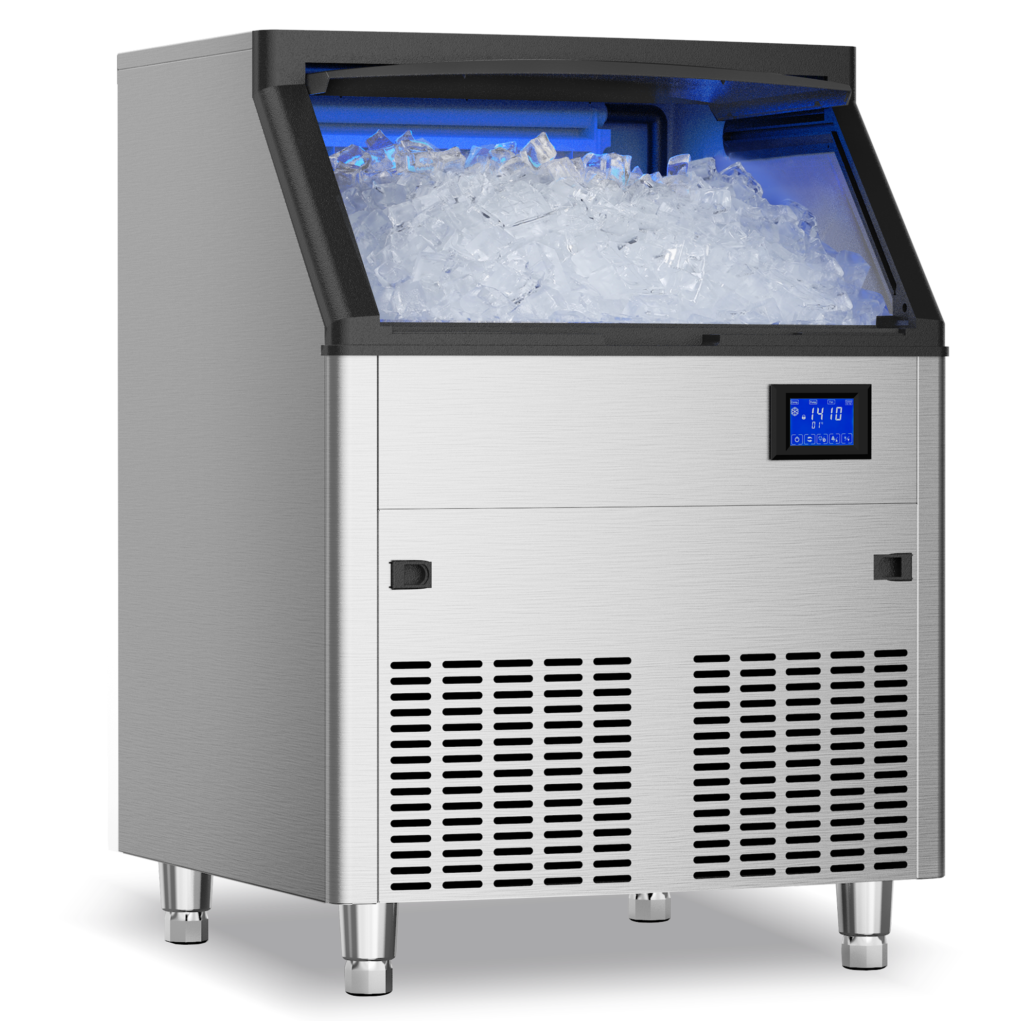 Coolake IM180S Under Counter Ice Maker Machine 360lbs/24H with 120lbs Storage, ETL Approved