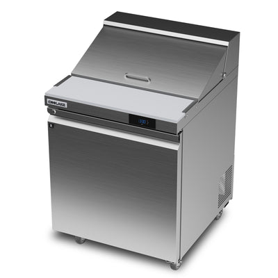 Coolake MSR27 Commercial Refrigerator Sandwich Salad Prep Table, 1 Door Sandwich Fridge with 8 GN 1/6 Pans, ETL DOE